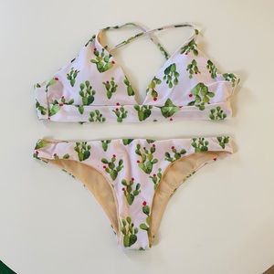 Cactus pattern bikini